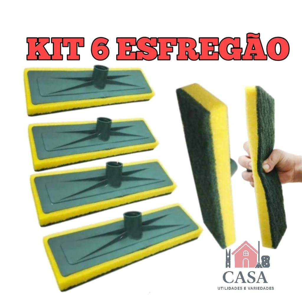 KIT lava azulejo esfregão rodo abrasivo esponja piso esfregao  limpeza pesada rodo esfregões  mop sem cabo