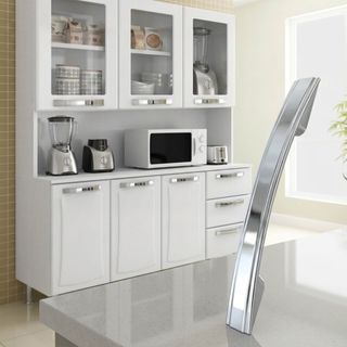 Puxador Itanew Itatiaia Armário Cozinha Gabinete 160mm Cromado Puxadores Balcão Paneleiro Cozimax Colormaq Aço Gaveta