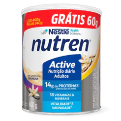 Nutren Active Baunilha Leve 400g e Pague 340g Ganhe 60g com 400g