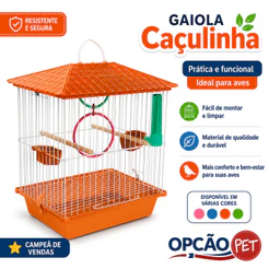 GAIOLA CACULINHA LARANJA - OPÇÃO PET