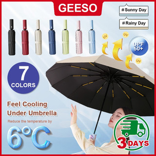 Guarda-chuva Automático GEESO com 24 Varetas, Proteção UPF50+, Resistente ao Vento, Guarda-chuva Dobrável Automático par