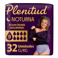 Roupa Íntima Plenitud Noturna Tamanho G/XG 32 Unidades Descartáveis Leve Mais Por Menos