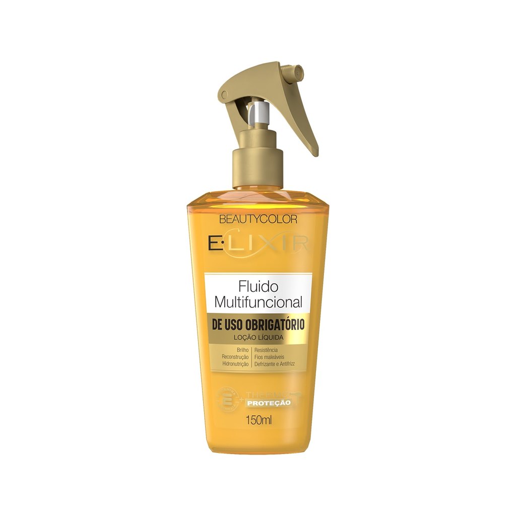 Imagem Fluido Multifuncional de Uso Obrigatório E.lixir BEAUTYCOLOR - Máscara Líquida e Leave-in Termoprotetor - 150ml
