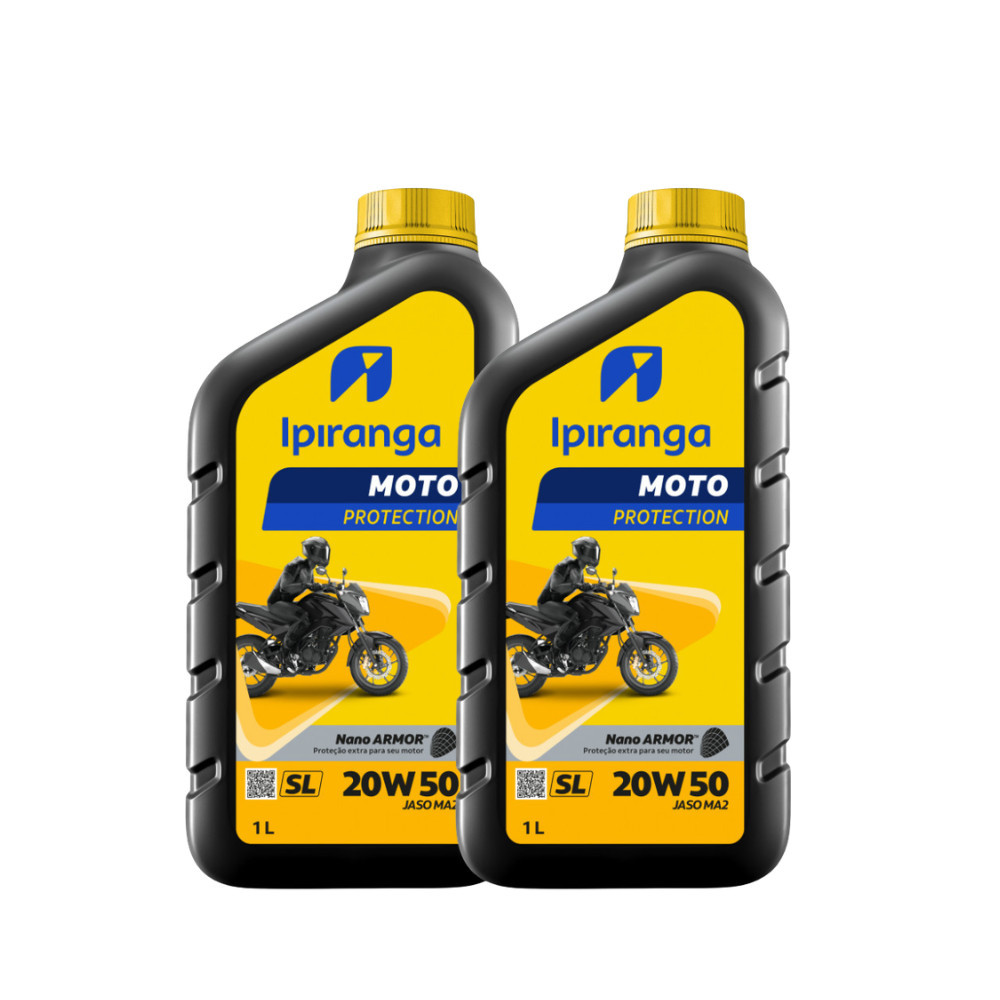 Kit de 2 Óleos Lubrificante Ipiranga Moto Protection 20w50 SL 1L