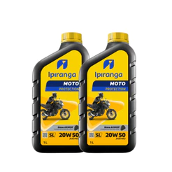 Kit de 2 Óleos Lubrificante Ipiranga Moto Protection 20w50 SL 1L