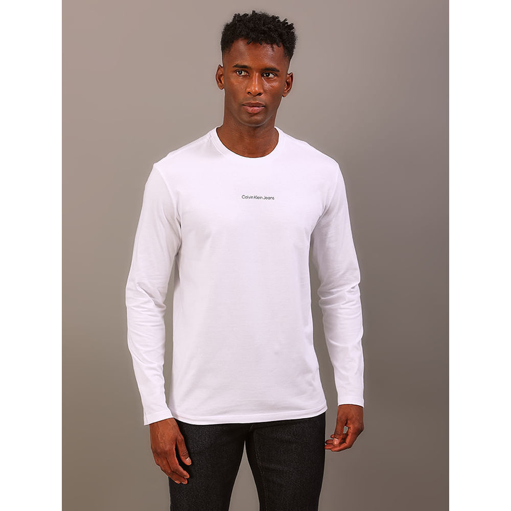 Imagem Camiseta Masculina Manga Longa Calvin Klein Jeans - Branco