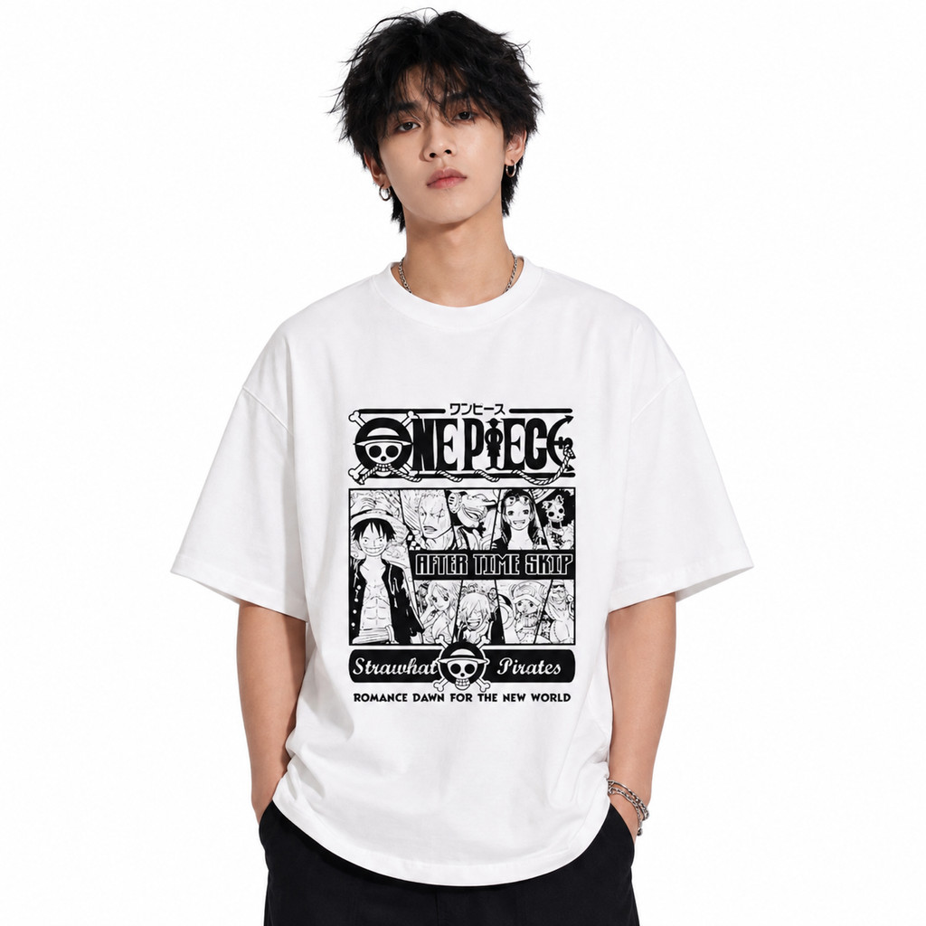 Camisa Básica Algodão 30.1 Unissex One Piece After Time Skip Pirates