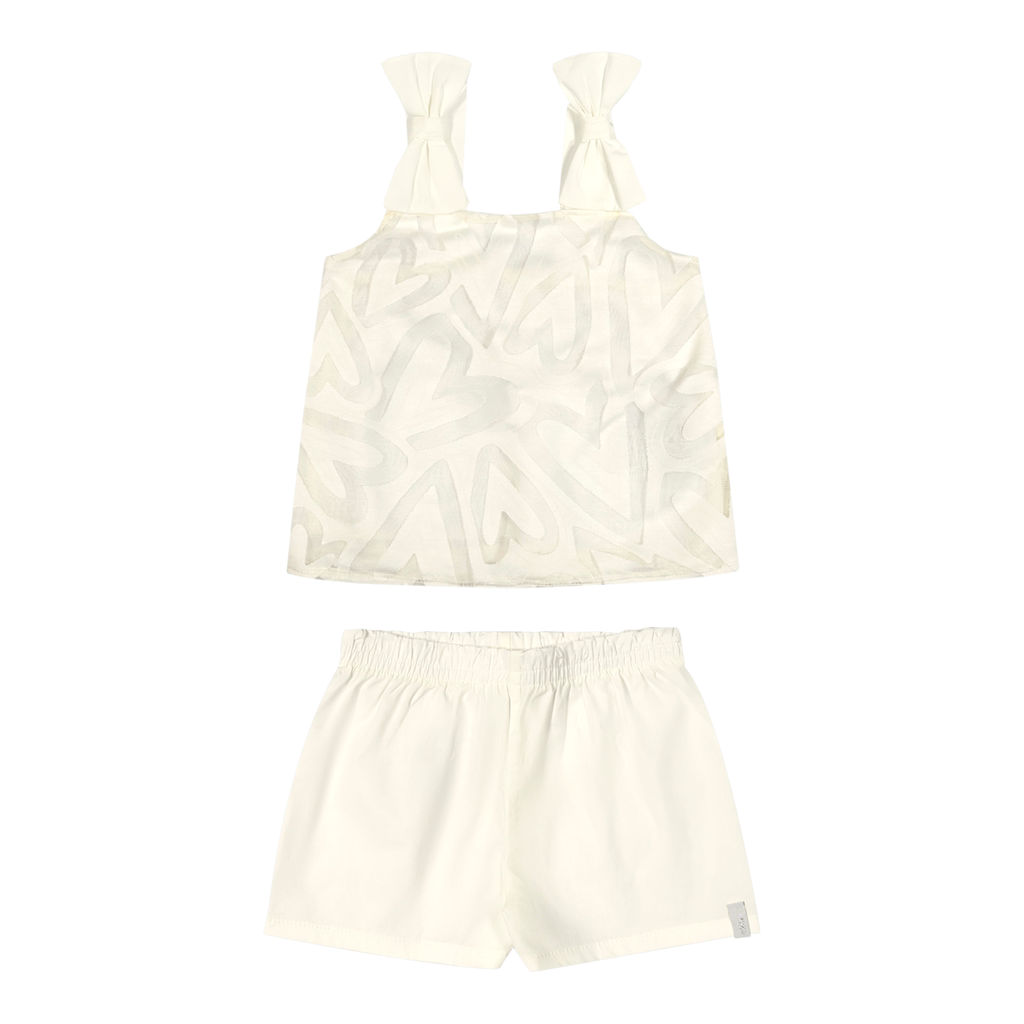 Conjunto Infantil Menina Tule Corações Elian Bege