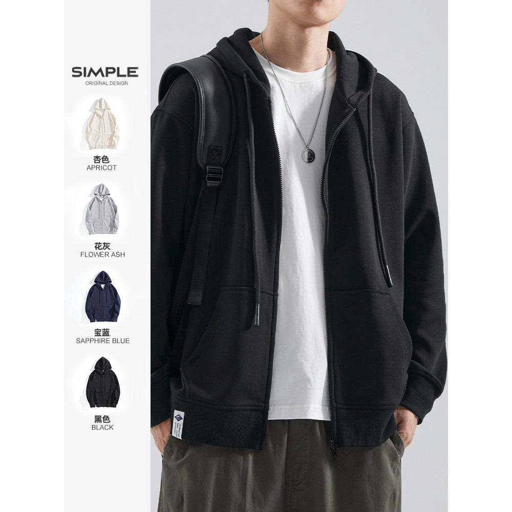 Hansca preto moletom com capuz masculino 2025 novo estilo primavera outono solto All-Match roupas esportivas Casual Card