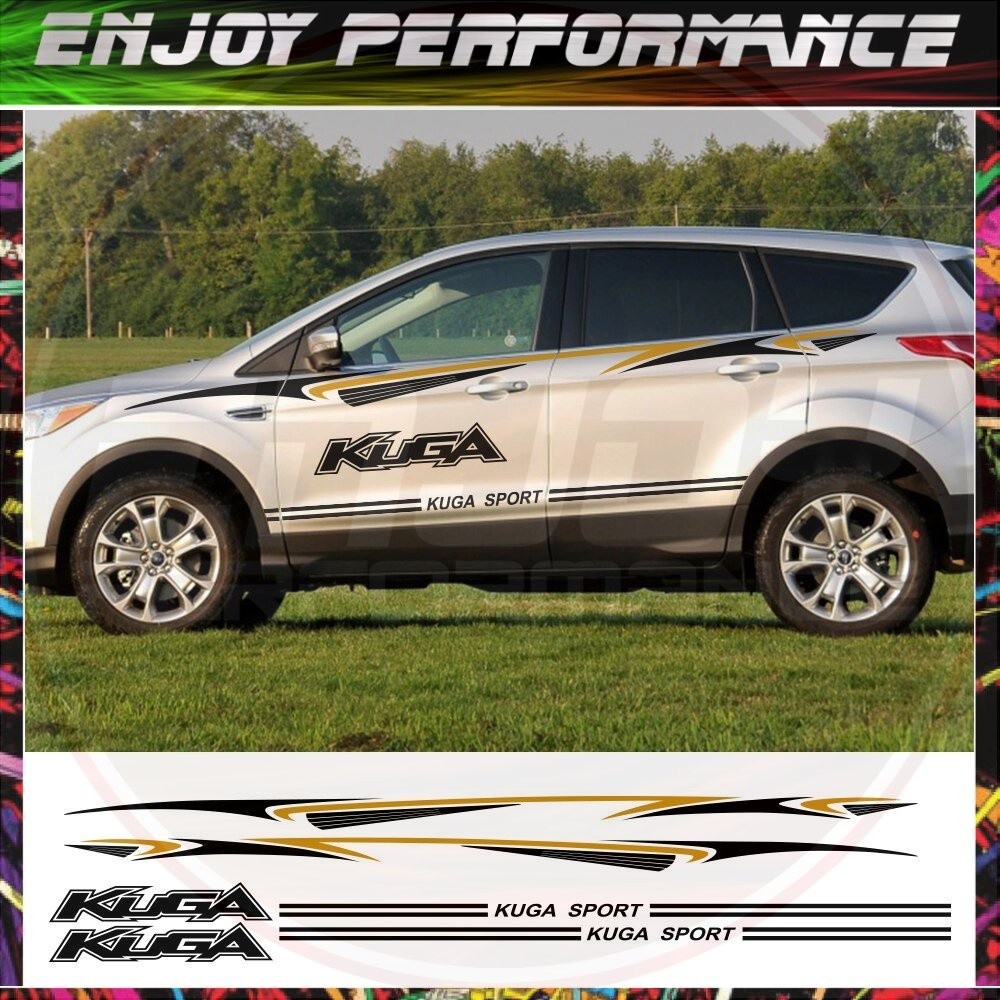 Para Ford Kuga 2 Pçs Filme De Vinil Adesivos De Carro Elegante Auto Longo Listra Decalques Estilo Automóveis Tuning Aces