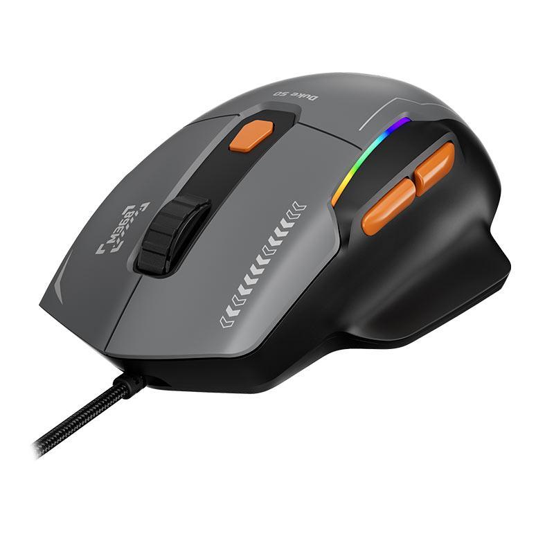 Mouse Gamer Marvo Duke 50, RGB, 12800DPI, 6 Botoes, Cinza e Laranja, M368 — imagem 2 de 2