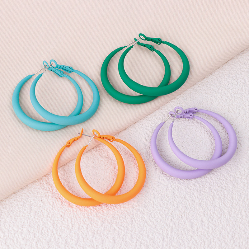 Brincos coloridos exclusivos de argola, brincos grandes da moda, argola simples, brincos exagerados, brincos femininos, 