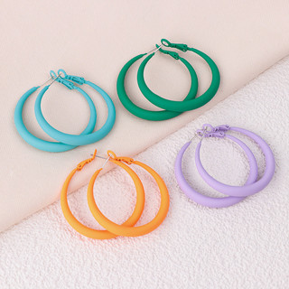Brincos coloridos exclusivos de argola, brincos grandes da moda, argola simples, brincos exagerados, brincos femininos, 