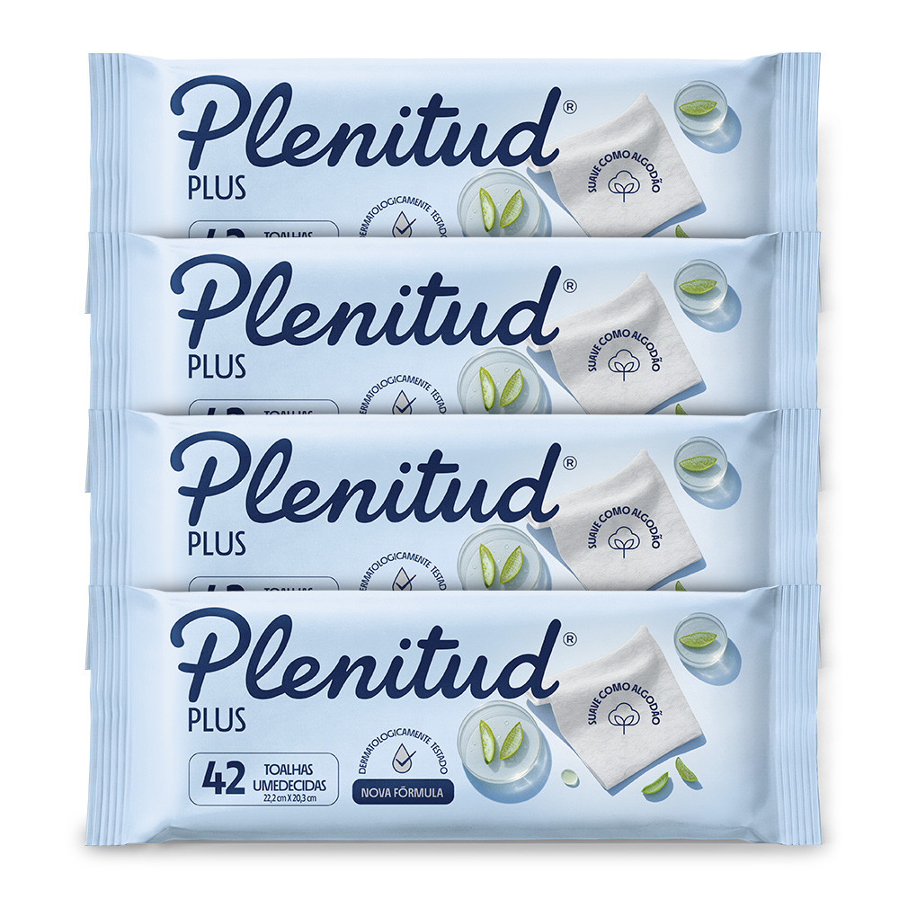 Kit 4 - Toalha Umedecida Plenitud 42 Un