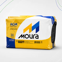 Bateria Automotiva Moura MA60AGM 60Ah 12V AGM Start Stop Polo Positivo Direito Garantia 24 Meses