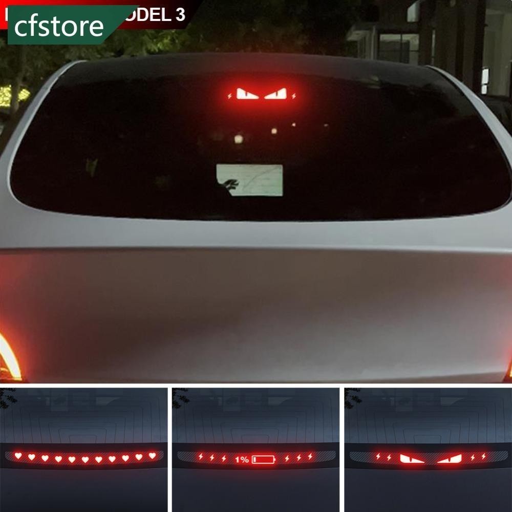 CFSTORE PVC Carro Alta Montado Lâmpada De Freio Placa Projeção Do Decalque Macio Luz Traseira Emblema Adesivos Para Tesl
