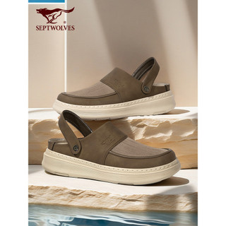 Sete lobos malha respirável buraco sapatos 2026 verão novo estilo sandálias de sola macia masculino sapatos de praia cas