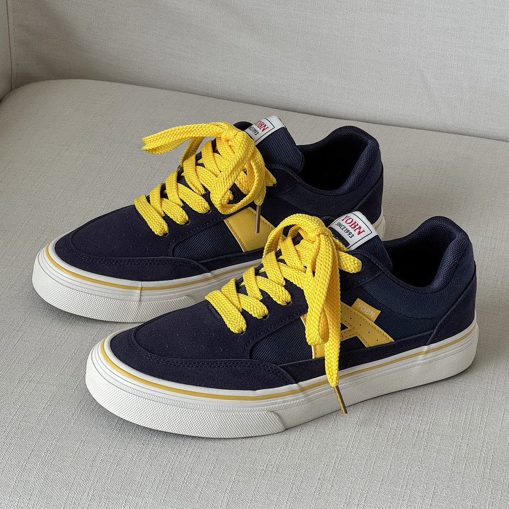2026 novo estilo primavera azul amarelo tênis de cano baixo masculino All-Match sapatos esportivos casuais adolescente e