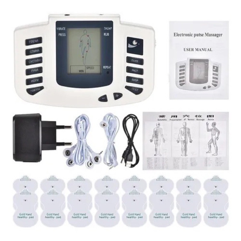 Aparelho Tens Choque Fisioterapia Eletrochoque Eletrodos-envio imediato — imagem 2 de 2