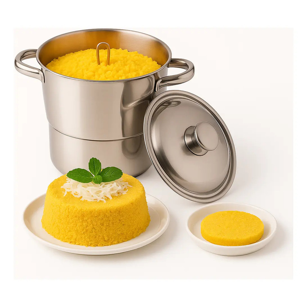 Panela Cuscuzeira Inox 16cm Cuscuz Nordeste Saudável Grande