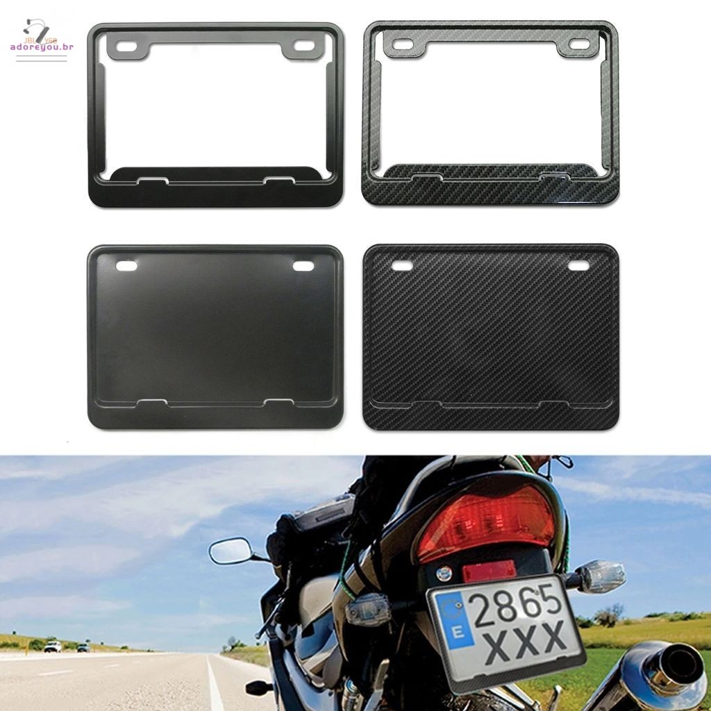Suporte Para Moldura De Placa De Motocicleta-Design Oco Preto