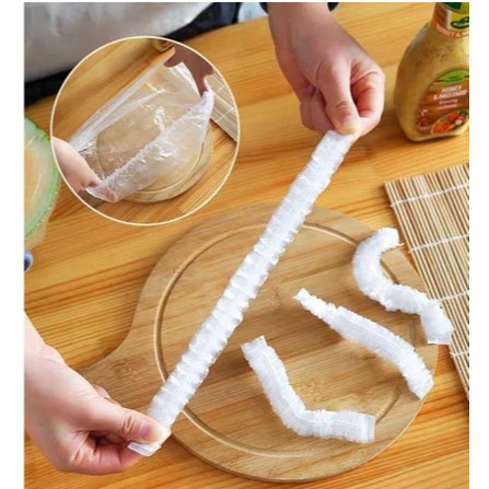 Kit 100 Tampas Plásticas Descartáveis com Elástico para Alimentos, Pratos e Recipientes — imagem 2 de 2