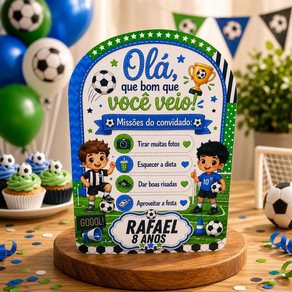 Plaquinhas de  Agradecimento Personalizada  FUTEBOL Festa Infantil | Decoração Aniversário | Fazemos Todos os Temas