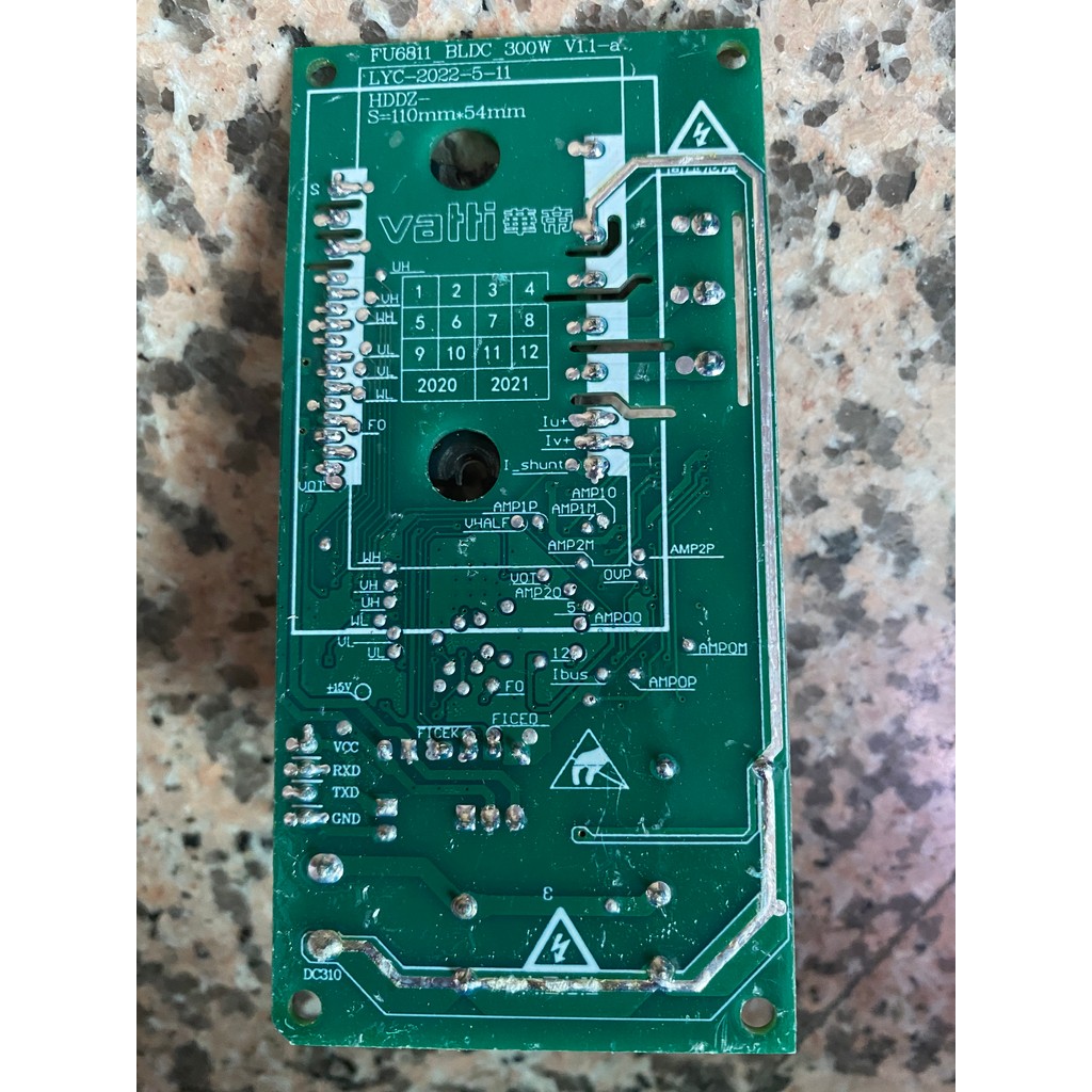 Reparação de placa de conversão de frequência Huadi FU6811 _ BLDC _ 300W V1.1-a LYC HDDZ Desmontagem Original em estoque