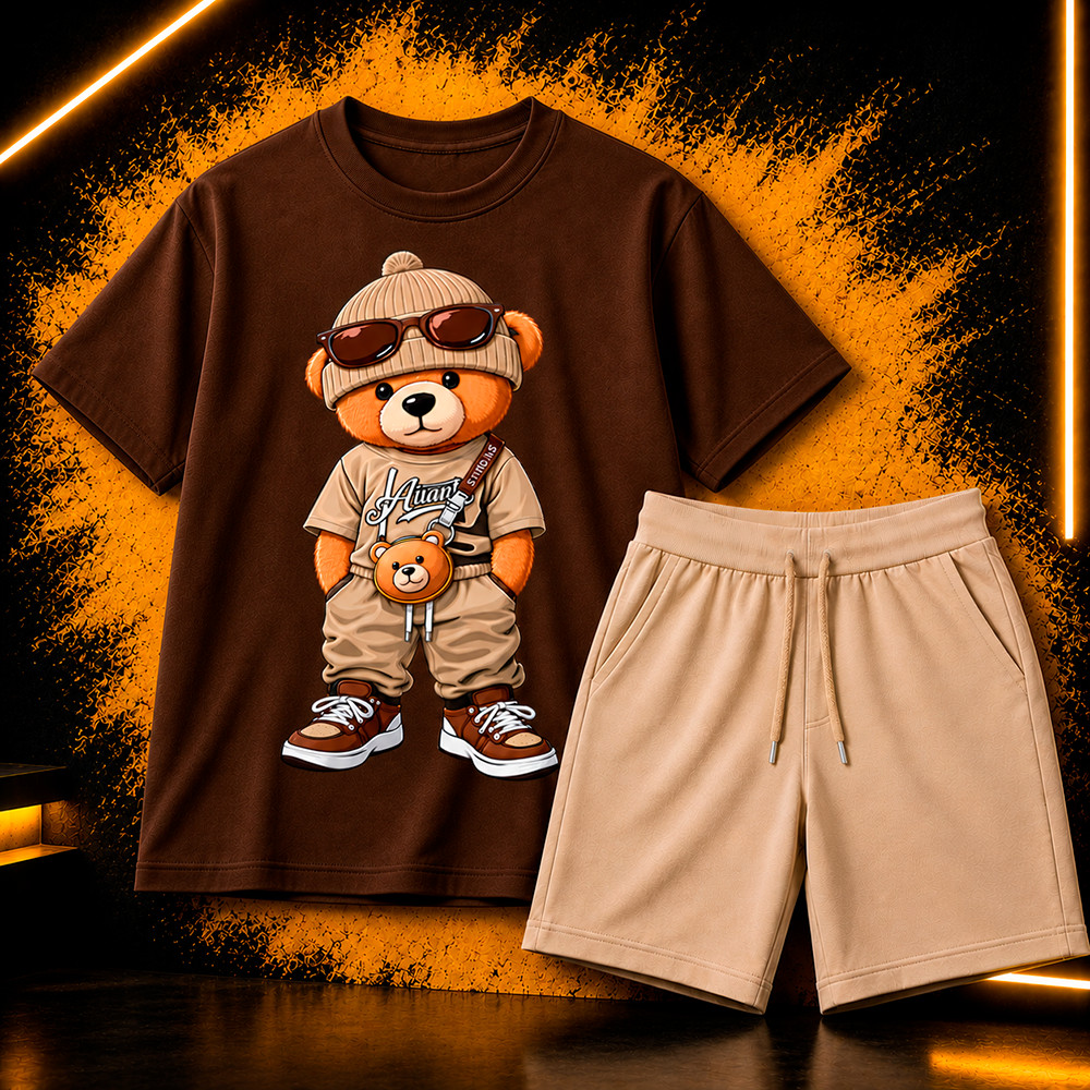 Kit Conjunto Masculino Infantil Conjunto Menino Infantil Kit Conjunto infantil Bermuda + Camisa Kids