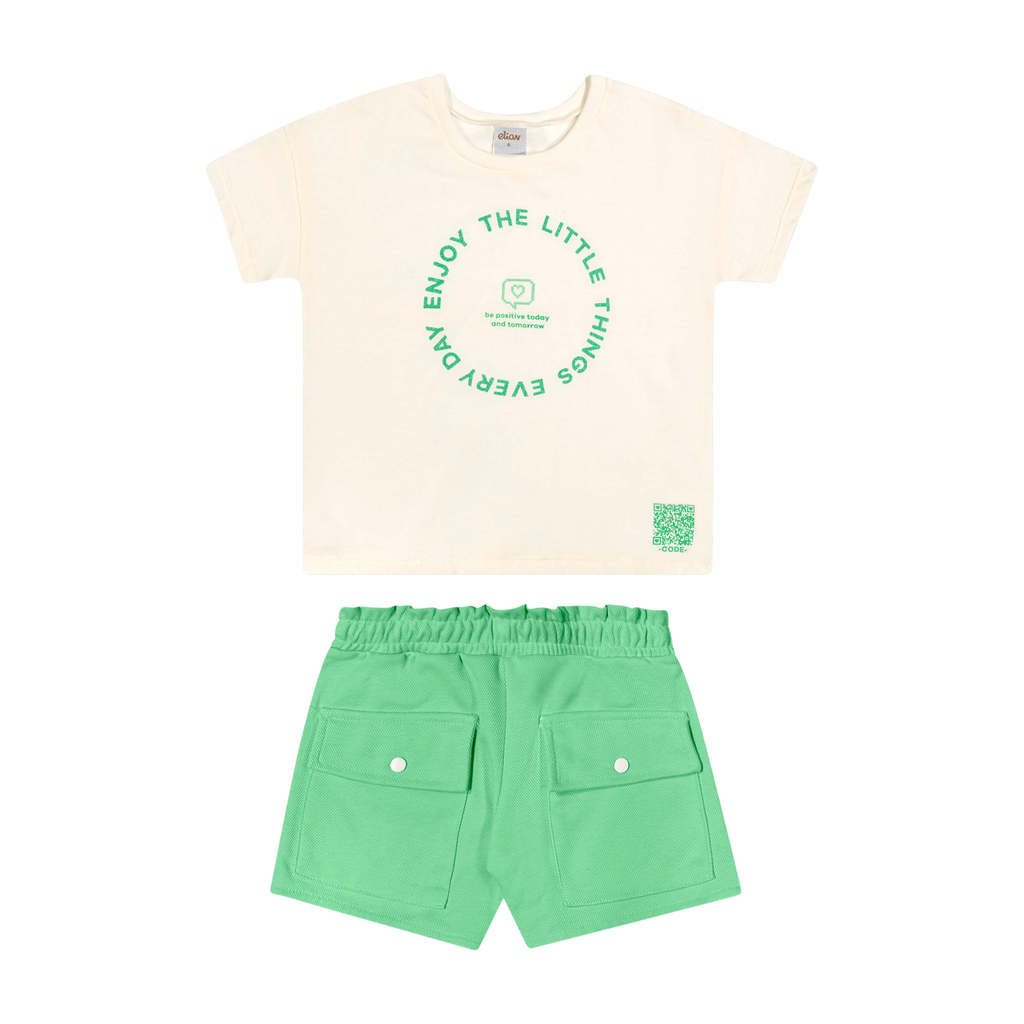 Conjunto Infantil Menina Moletinho Elian Bege