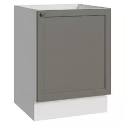 Balcão de Cozinha 60 cm 1 Porta (Sem Tampo) Branco/Cinza Vik Madesa