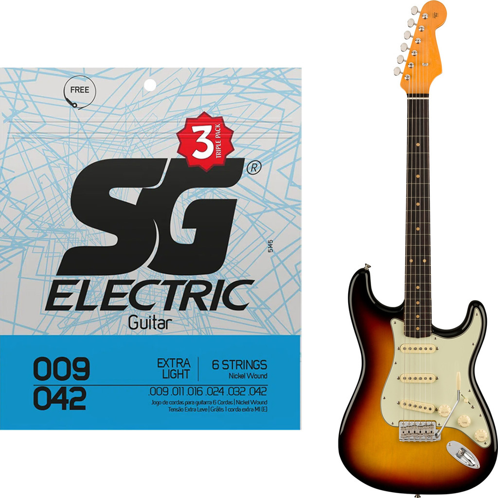Kit 3 Encordoamento SG Guitarra 009 Níquel Triple Pack - Extra Light · foto 2