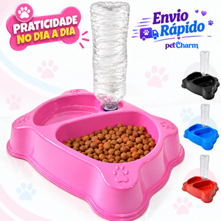 Comedouro Com Bebedouro Automático Cachorro Gato Pote Ração Pet