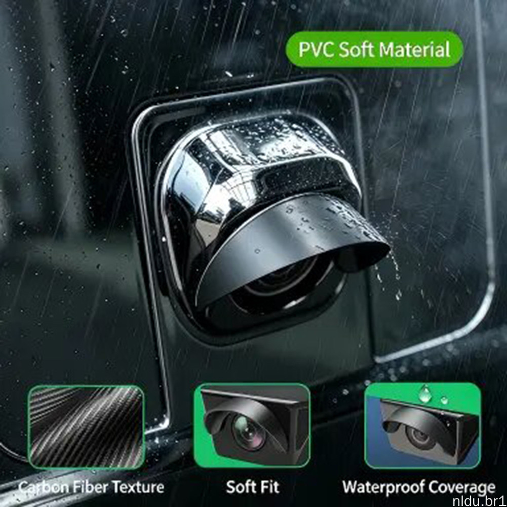 4pcs Câmera Retrovisora Do Carro Escudo De Chuva Elegante Aparência De Fibra De Carbono Estilo Exterior Veículo