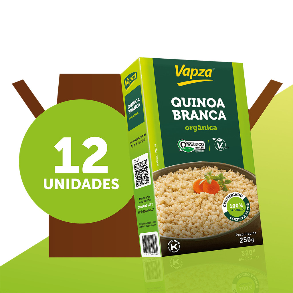 Kit com 12 Quinoas Branca Orgânicas 250G Vapza