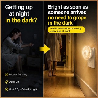 Luz noturna suave e uniforme, com controle de luminosidade, tamanho compacto e longa vida útil. Material plástico seguro