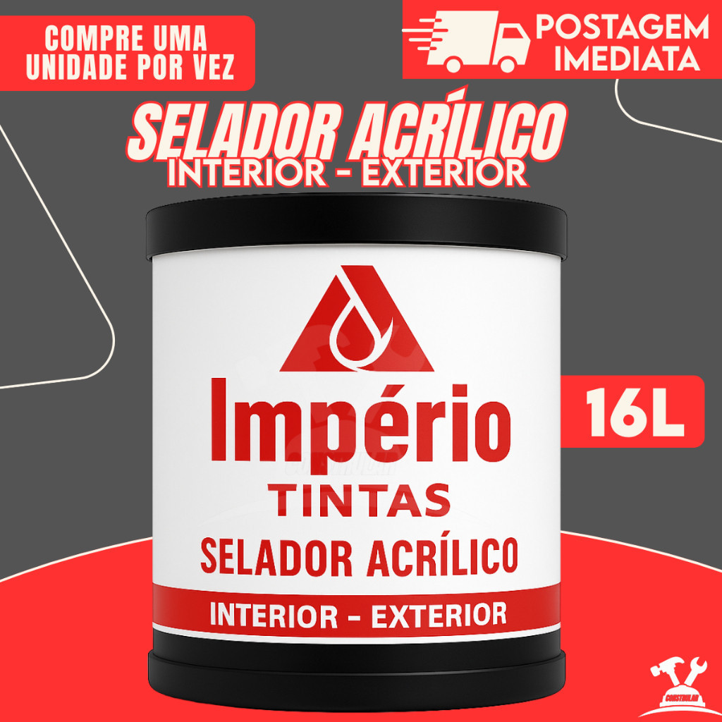 Selador Acrílico Branco 16L – Prepara Paredes, Concreto, Reboco, Gesso e Alta Proteção