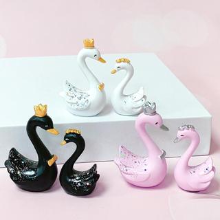 2 peças/conjunto de acessórios decorativos para painel de instrumentos de carro, estilo romântico de cisne, presente par