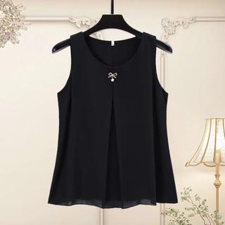 2023 Plus Size roupas femininas soltas mais magro olhar capa barriga sem mangas colete Chiffon camisa superior feminino 