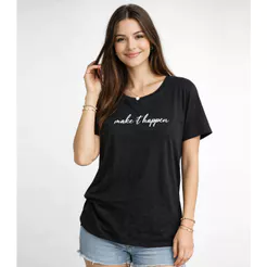 Blusa Feminina Estampa E Costa Maior Infinita Cor Preto