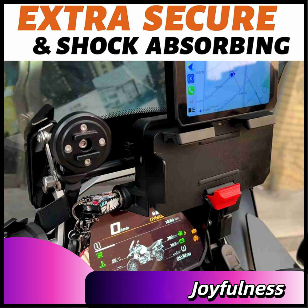 Joyfulness-br Suporte de telefone para motocicleta de carregamento rápido QC3.0 com 15 W sem fio e conector banhado a