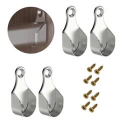 Kit 4 Suportes Laterais P/ Tubo Cabideiro Oval Guarda Roupas
