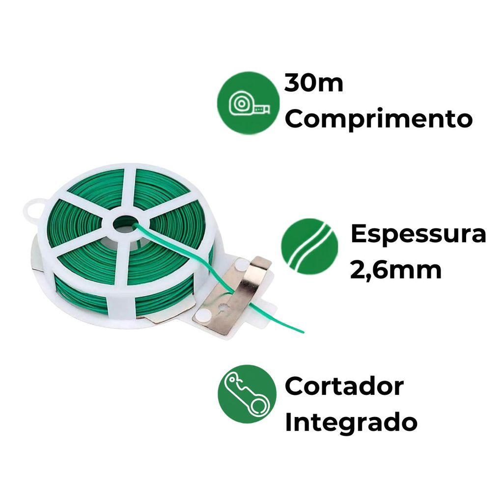Amarra Fácil c/ Cortador Embutido 30m, Fixação de Plantas · foto 2