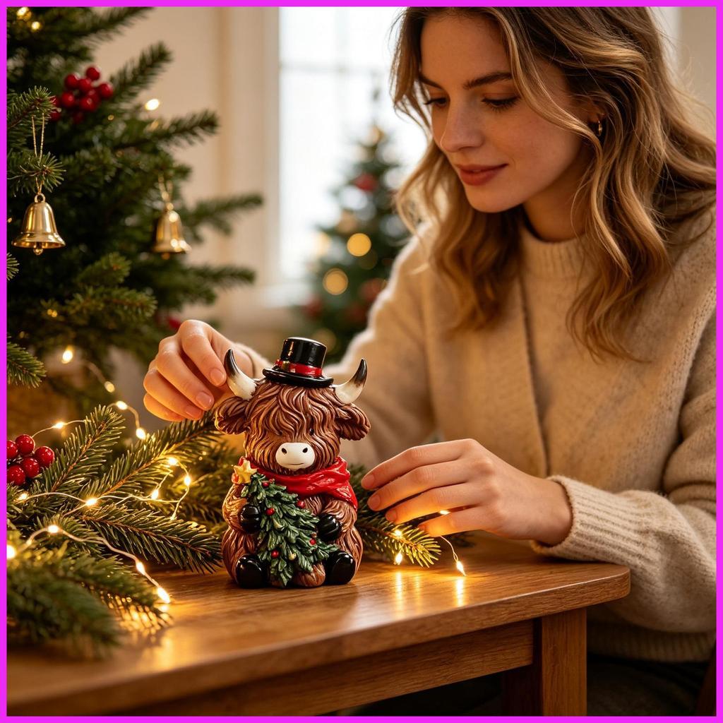 Estátua De Vaca De Natal Decorativa Colecionável Festival Animal Fazenda Decoração Para Casa Interior alpiert2br
