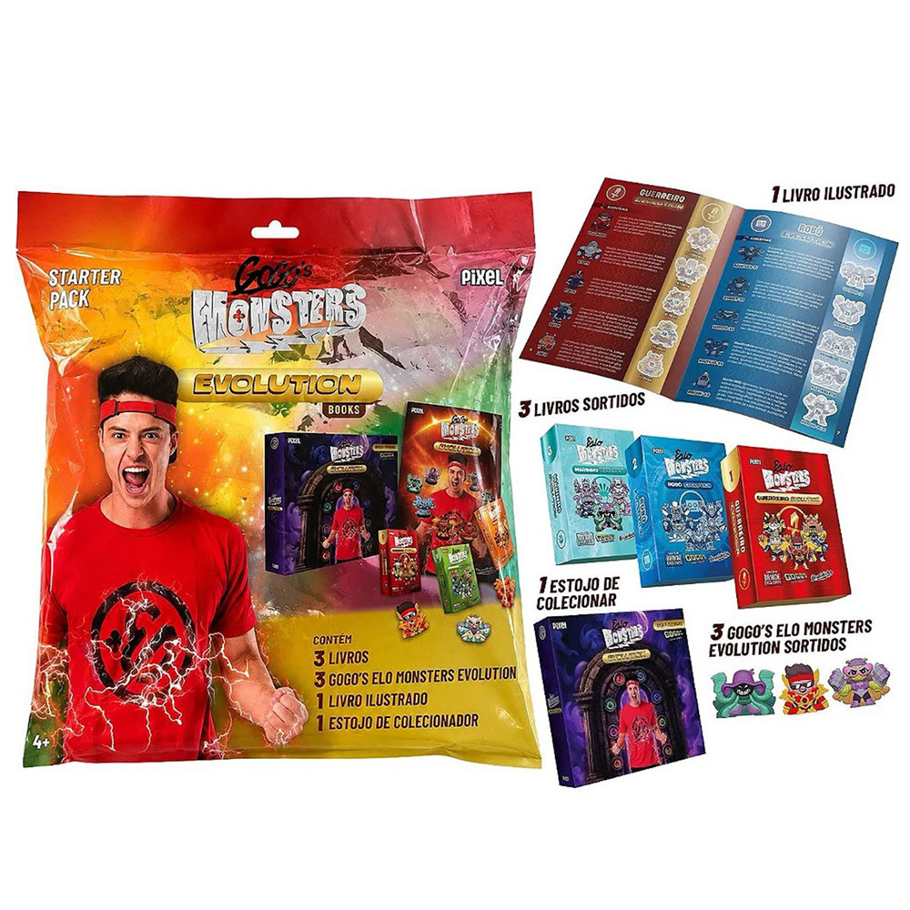 Livro - Starter Pack Elo Monsters Evolution Books Enaldinho 3 Gogos - Novo - Editora Pixel - ISBN 9786551990571 — imagem 2 de 2