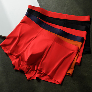 Roupa interior masculina Modal macio sem costura grande vermelho Boxer Briefs 2026 novo estilo 100% algodão virilha anti