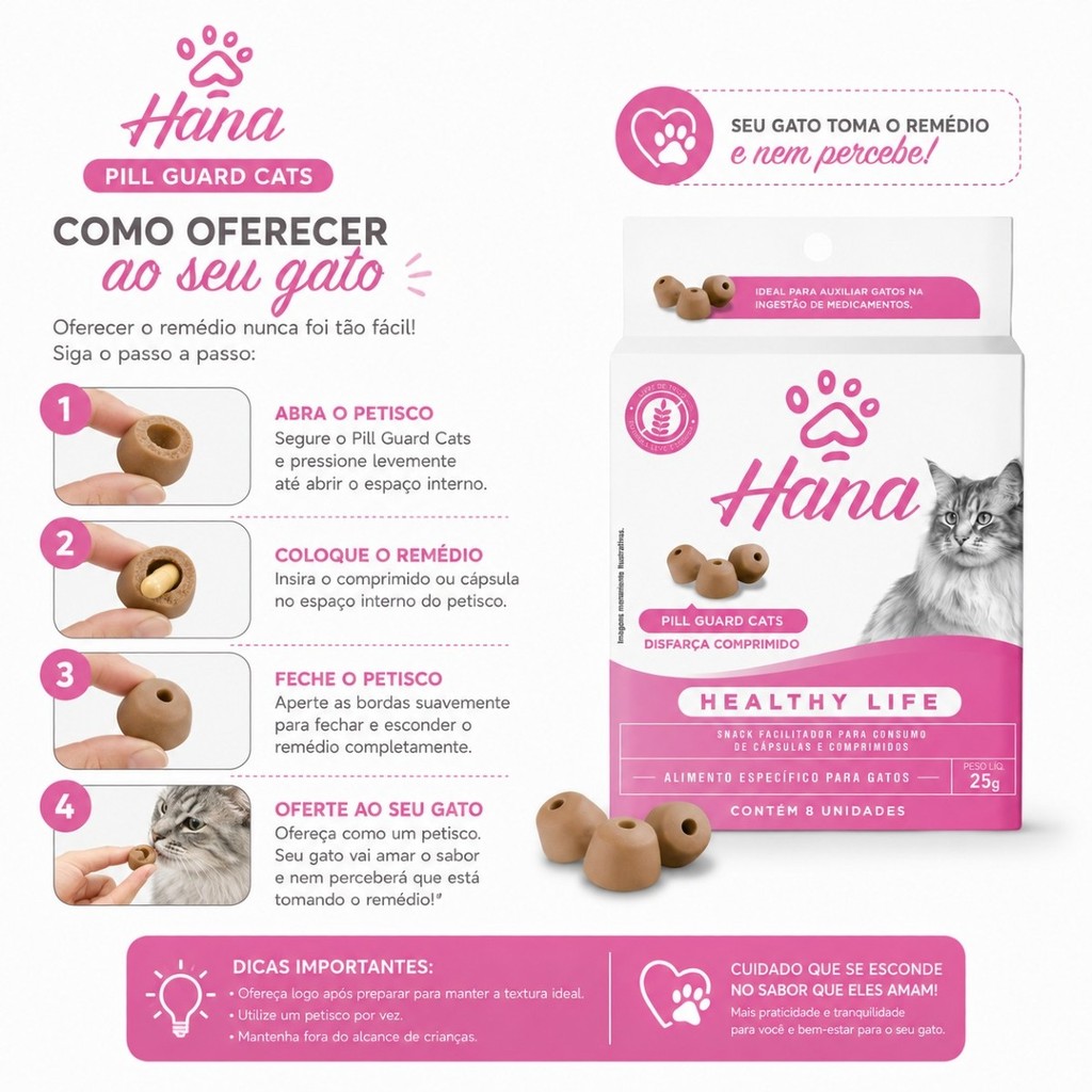 Petisco Disfarça Comprimido Para Gato Hana Pill Guard Cats 25g — imagem 2 de 2