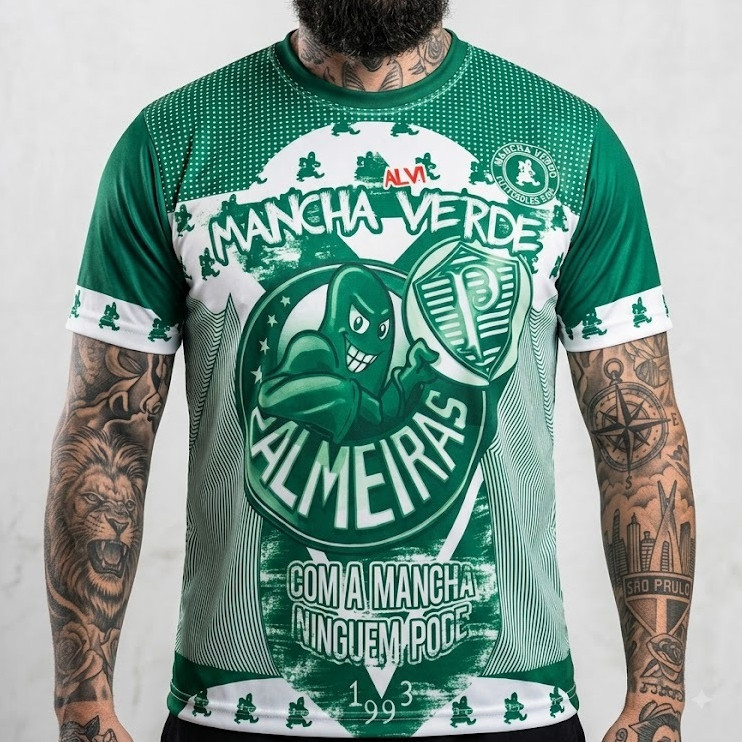 Camisa Mancha Verde Torcida Verde Branca