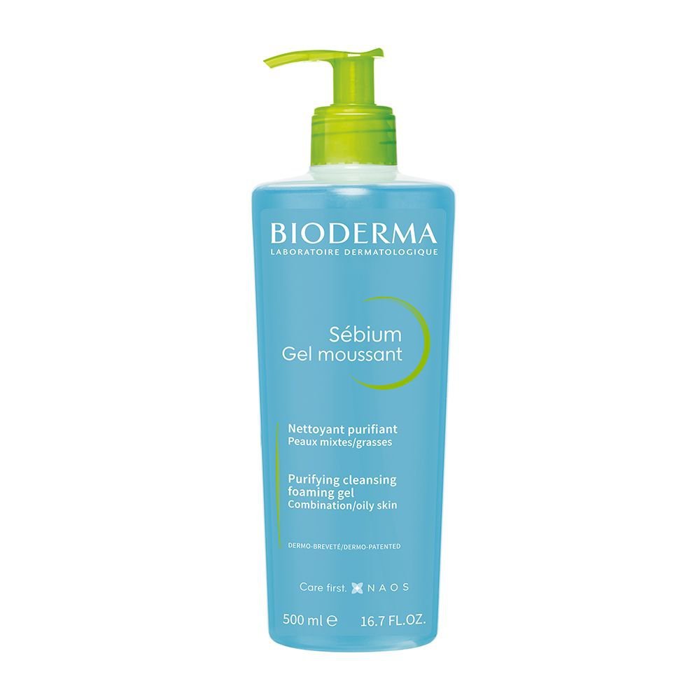 Bioderma Sébium Gel Moussant de Limpeza Antioleosidade de Alta Tolerância 500ml