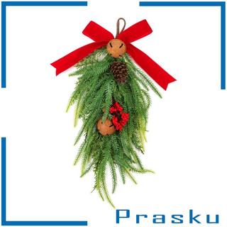 [Prasku] Ganhos De Natal Iluminados Em Cascata Evergreen-Needle Door Swag Pinha E Frutas Penduradas Opção De Guirlanda R